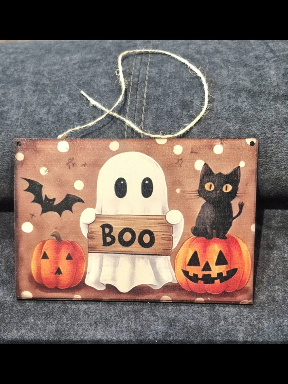 Halloween Ghost and Pumpkins Wall Sign - Boo - Unbranded